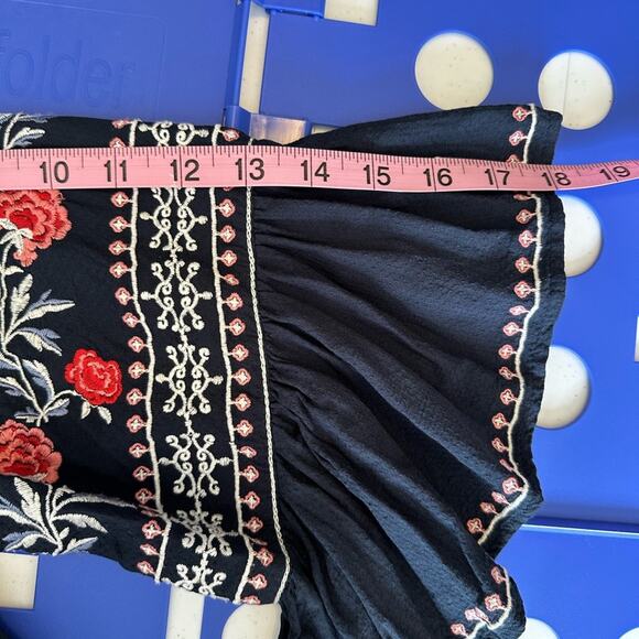 Max Edition Dress Women's Small Navy Floral Embroidered 3/4 Flutter sleeve - Picture 5 of 6